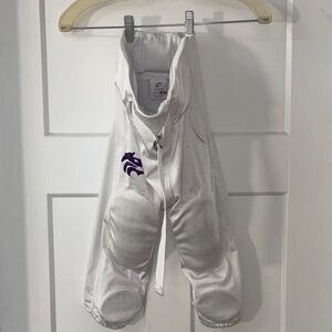 Youth CHAMPRO White Football Pants with Purple wolf Logo - Size L